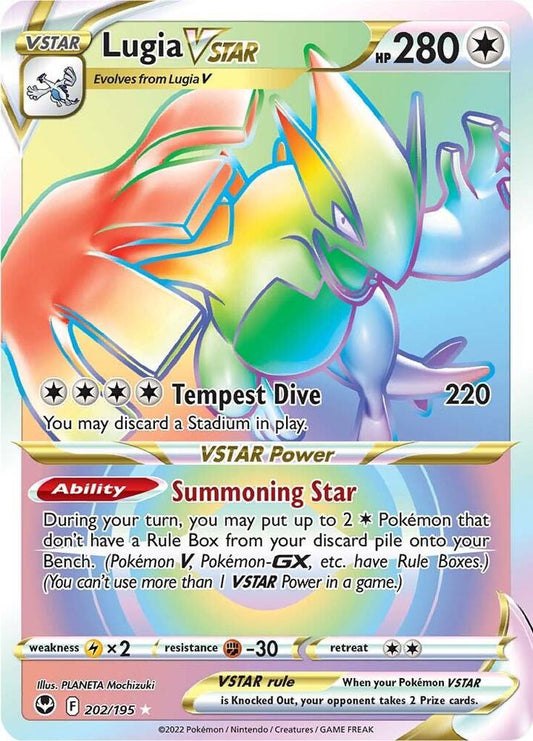 Lugia VSTAR Rainbow Secret Rare 202/195