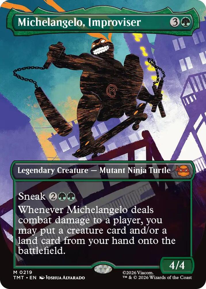 Michelangelo, Improviser (Borderless) - Teenage Mutant Ninja Turtles (TMT) 0219 Foil