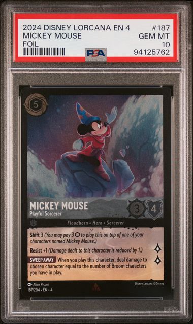 Mickey Mouse Foil Disney Lorcana #187 PSA 10