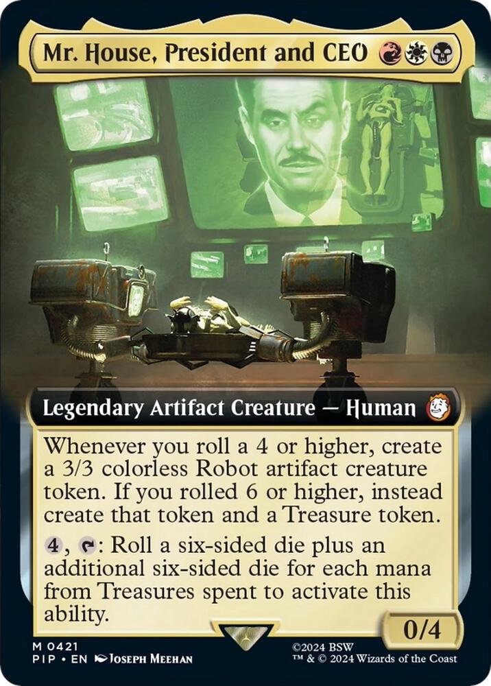 Mr. House, President and CEO (Extended Art) - Universes Beyond: Fallout (PIP) FOIL