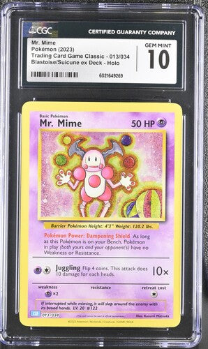 Mr. Mime Holo Classic Collection 013/034 CGC 10