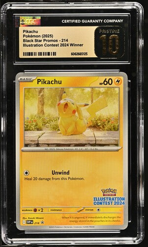 PIkachu Black Star Promo #214 Illustration Contest Winner 2024 CGC Pristine 10