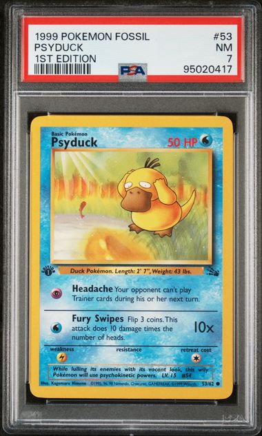 Psyduck Fossil 1st Ed PSA 7