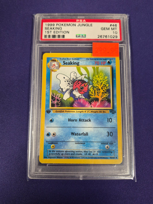 1999 POKEMON JUNGLE #46 SEAKING 1ST EDITION PSA 10
