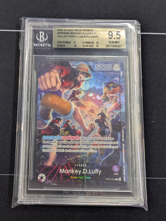 Monkey.D.Luffy OP04-060 Promo Collector Club Exclusive BGS 9.5