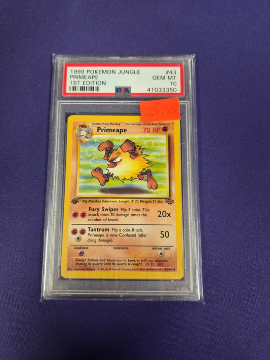 1999 POKEMON JUNGLE #43 PRIMEAPE 1ST EDITION PSA 10