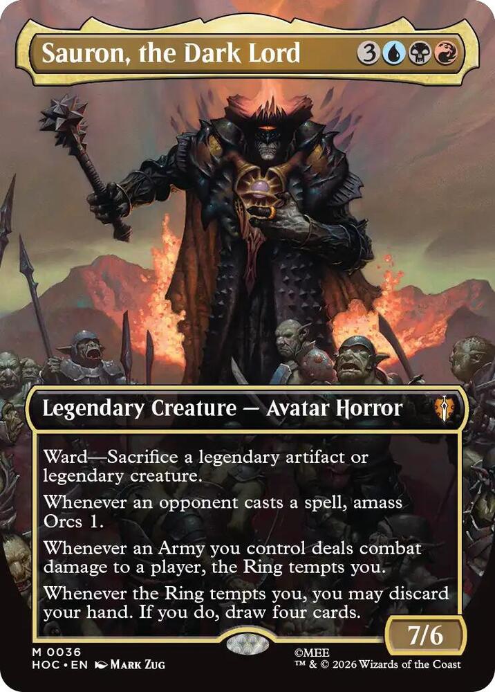 Sauron, the Dark Lord (Borderless) - The Hobbit: Eternal-Legal (HOC) FOIL