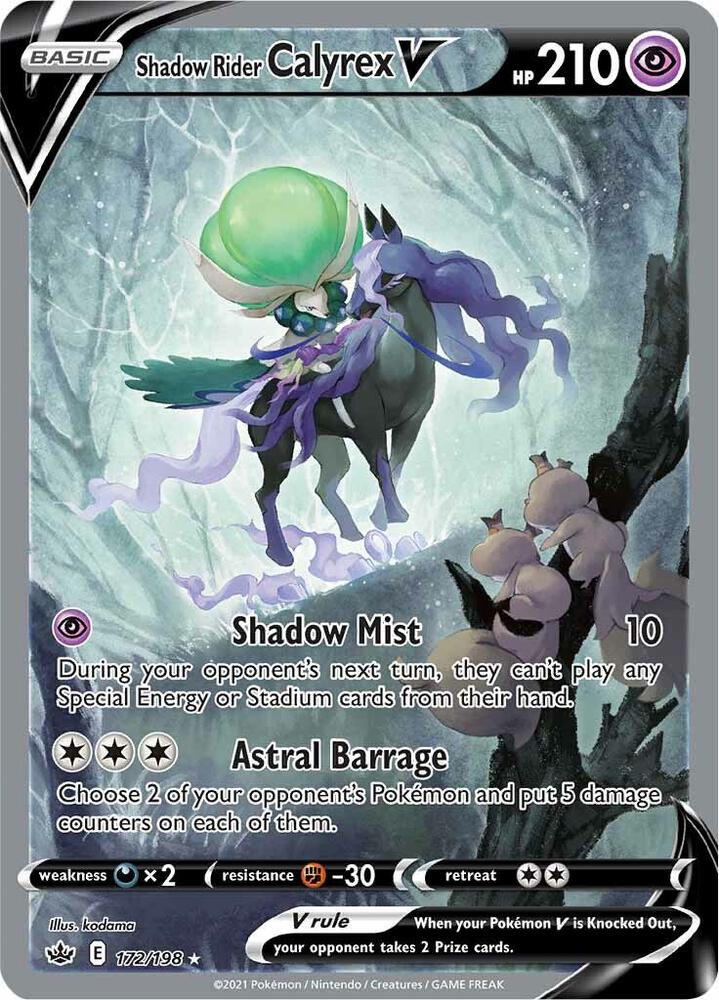Shadow Rider Calyrex V Alternate Full Art Chilling Reign 172/198