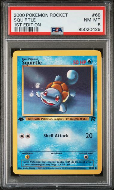 Squirtle Team Rocket 1st Edition PSA 8 (T)