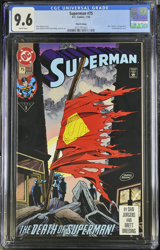 Superman #75 Third Printing CGC 9.6 The Death of Superman