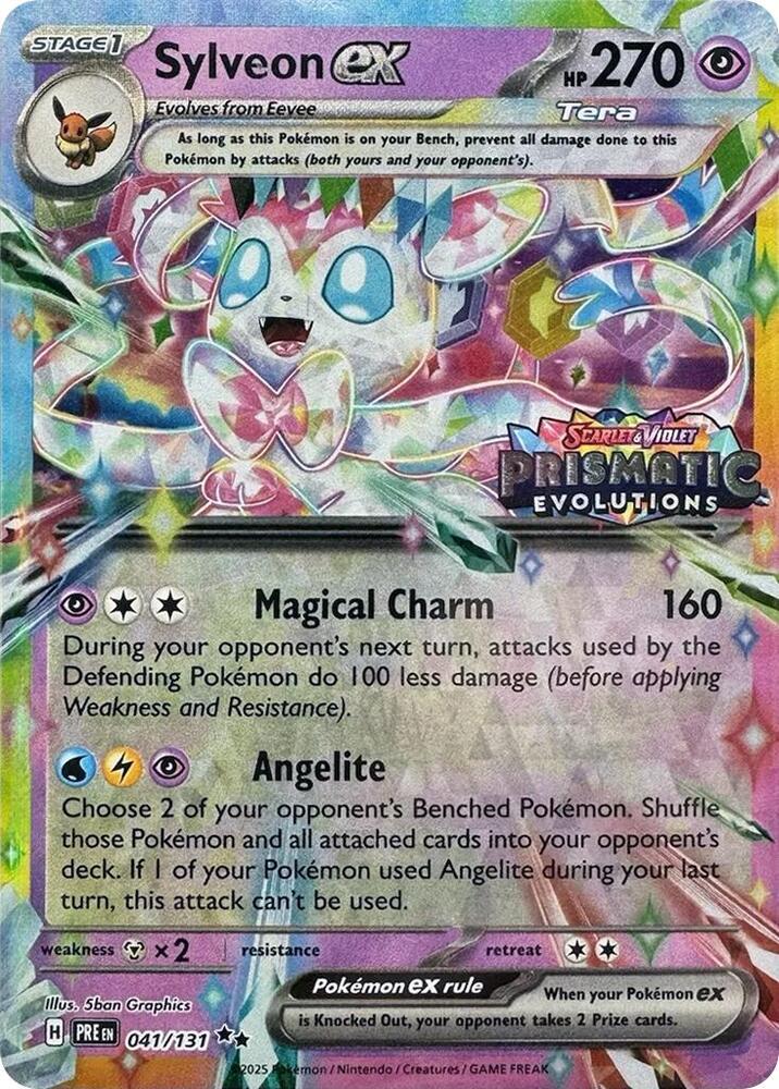 Sylveon Ex Prismatic Evolutions 041/131 Stamped