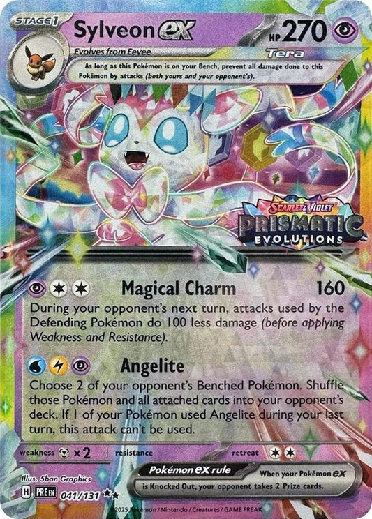 Sylveon Ex Prismatic Evolutions 041/131 Stamped