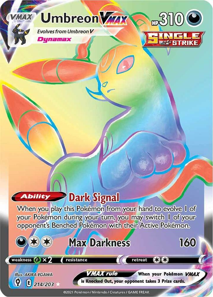 Umbreon Vmax Secret Evolving Skies 214/103
