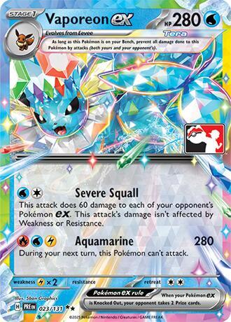 Vaporeon ex - 023/131 - Prize Pack Series Card